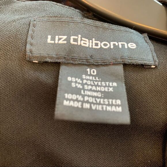 Liz Claiborne Classic Black Dress Twist Detail Size 10 - Picture 2 of 10